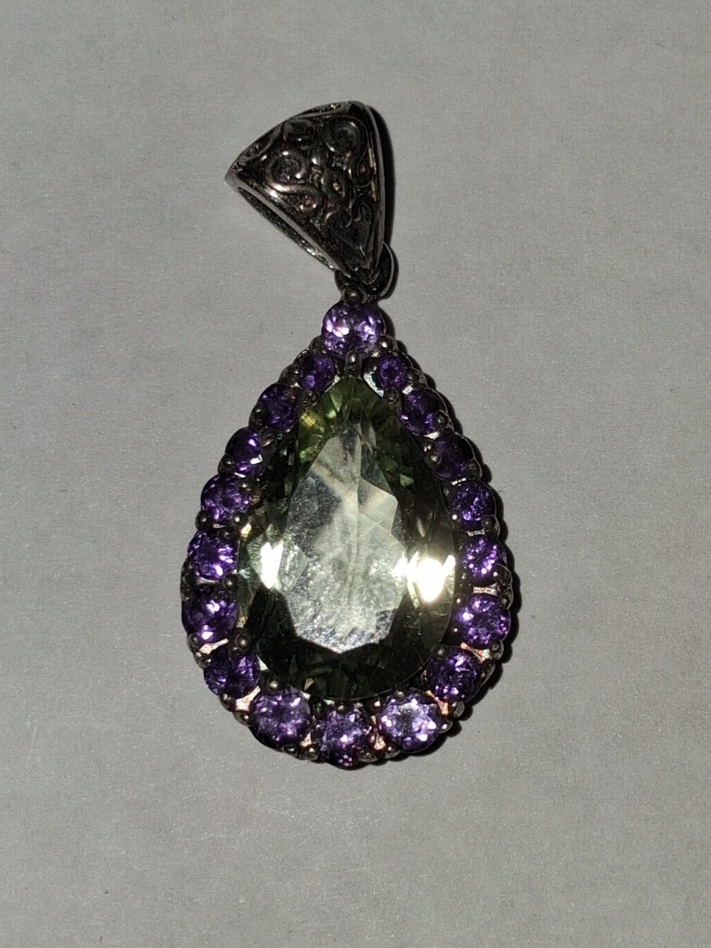 Vintage Sterling Silver Amethyst Pendant